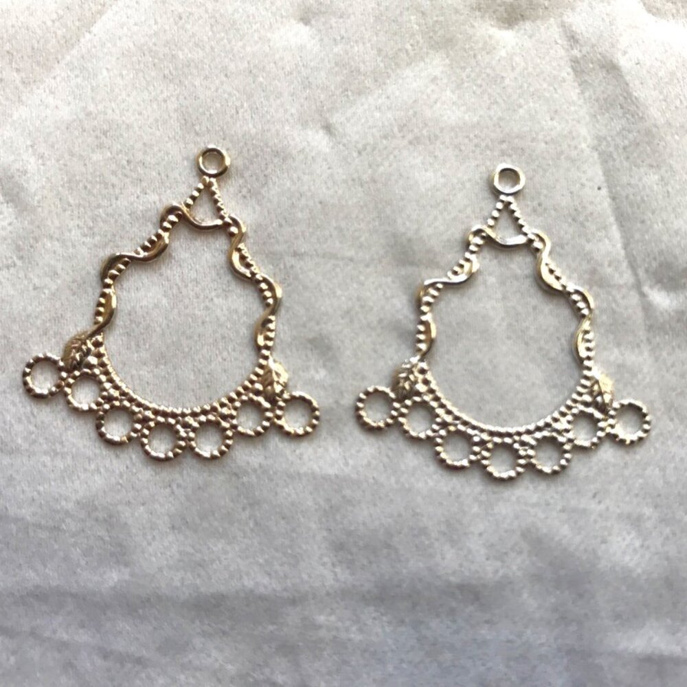 NWT 2 Pieces Silver Chandelier Earring Parts for Jewelry Making  (1 pair)